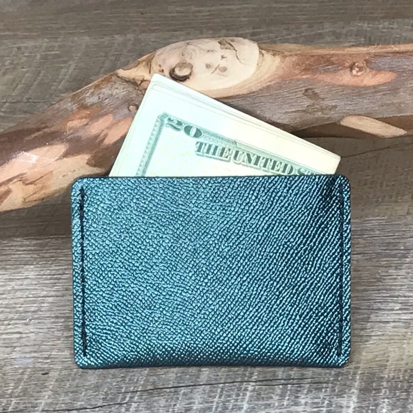 Sold-Ultra-slim green leather wallet - Picture 2 of 6